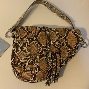 Missguided Snakeskin saddlebag